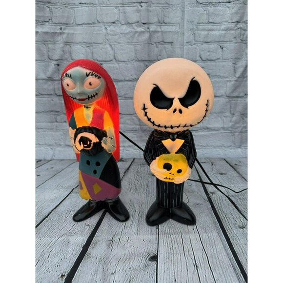 Nightmare Before Christmas Halloween Oogie Sally Jack Skellington Blow Mold Set - Picture 2 of 16
